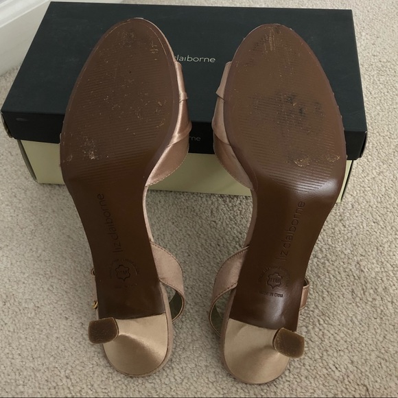 Satin Champagne Colored Heels - Picture 4 of 6